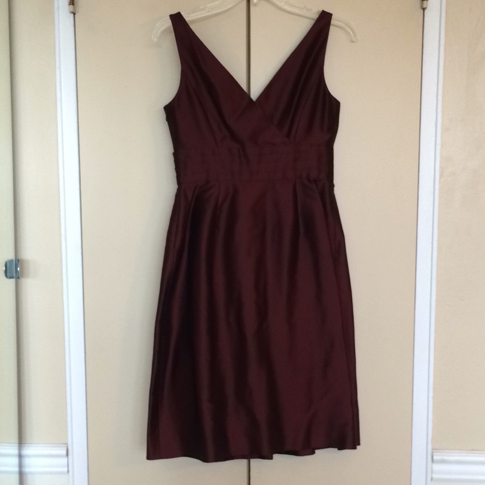 Ann Taylor Petites Silk Maroon Shimmery LBD 🎉